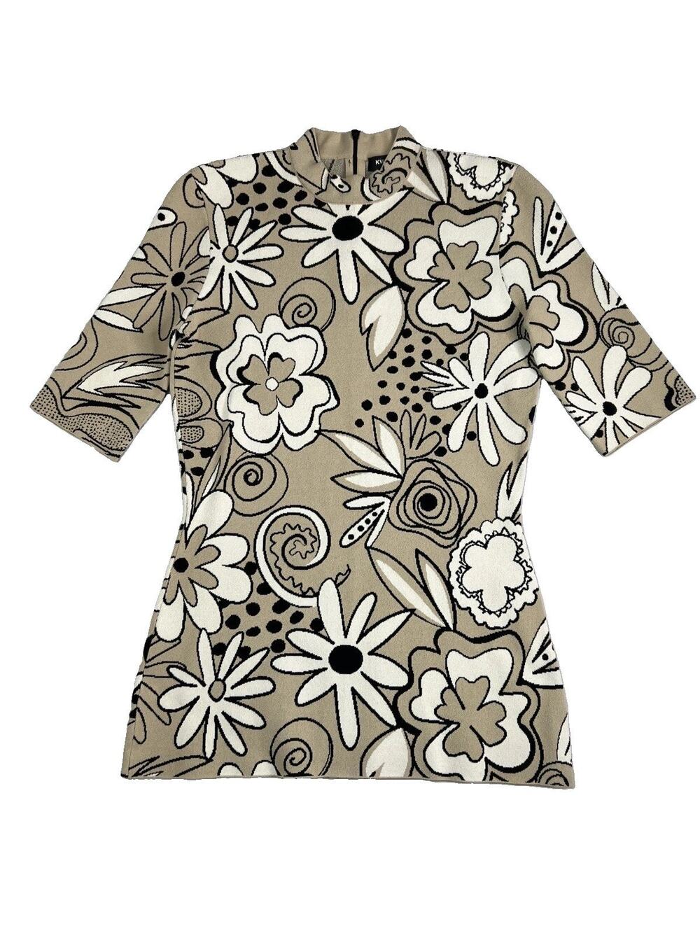 Kwaidan Editions Beige Floral Jacquard Sweater Stretch Size 40